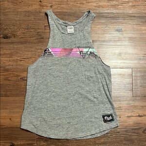 PINK Victoria's Secret Gray Tank with Pink and Purple Accents